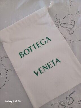 Bottega Veneta Small White Cotton Dust Bag 11.5" x 8"